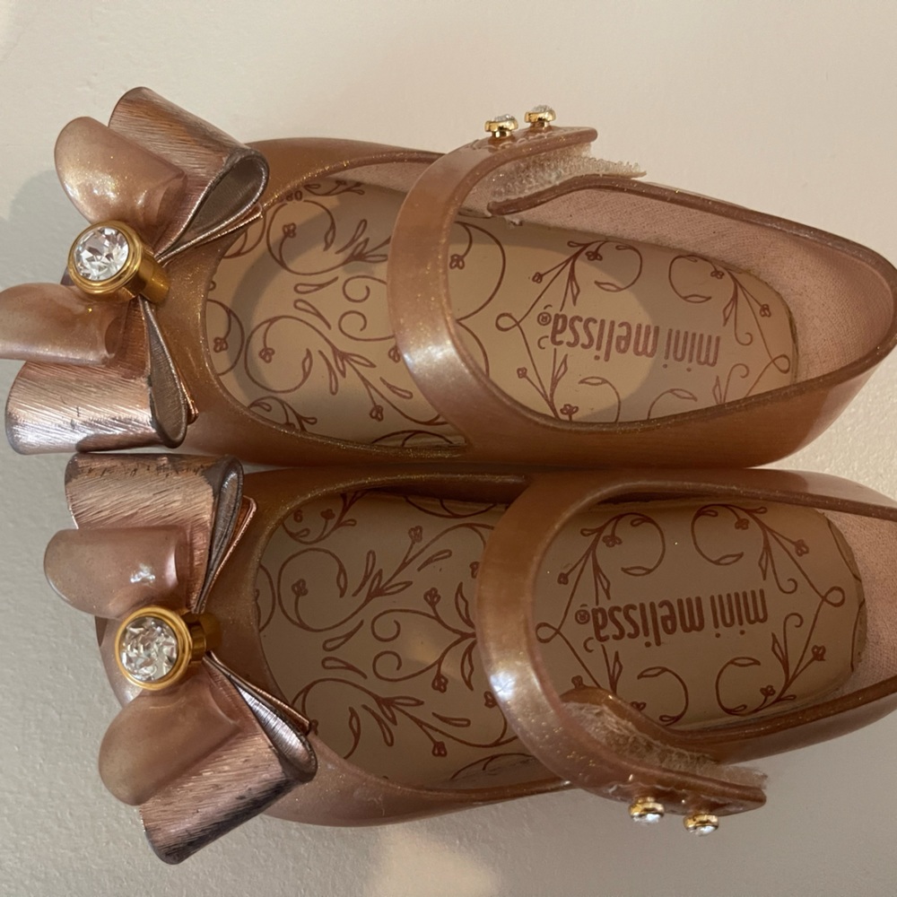 Mini Melissa Bow Gold sandals
